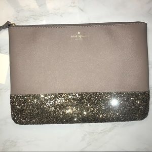 Kate Spade glitter oversized clutch / travel bag